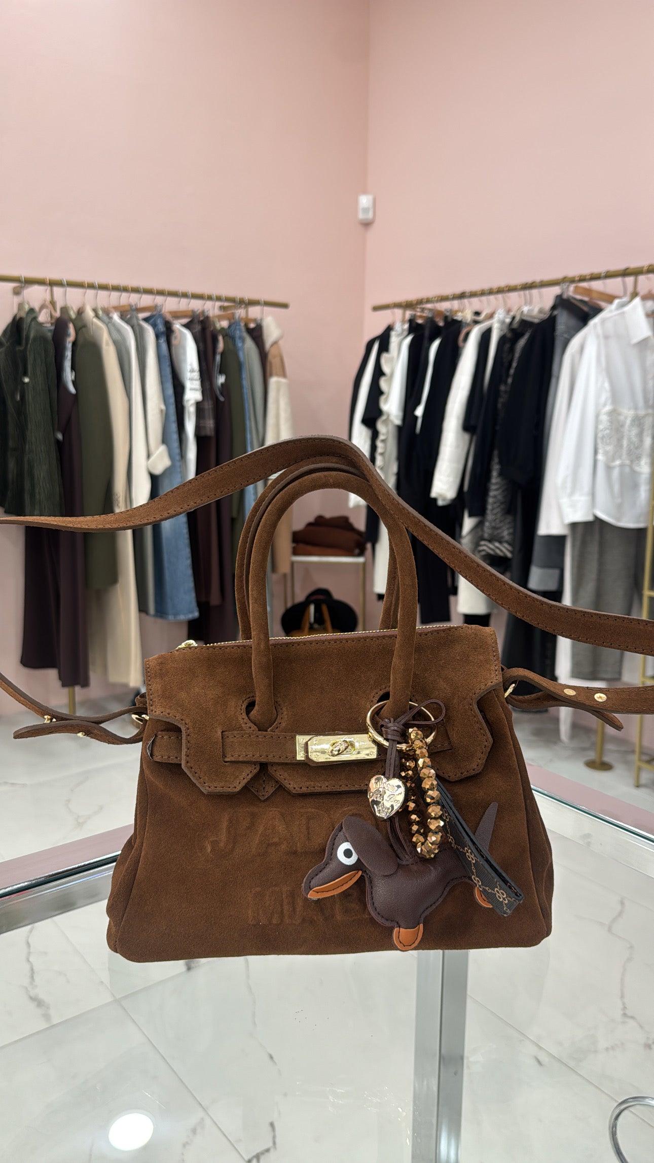 Borsa scamosciata