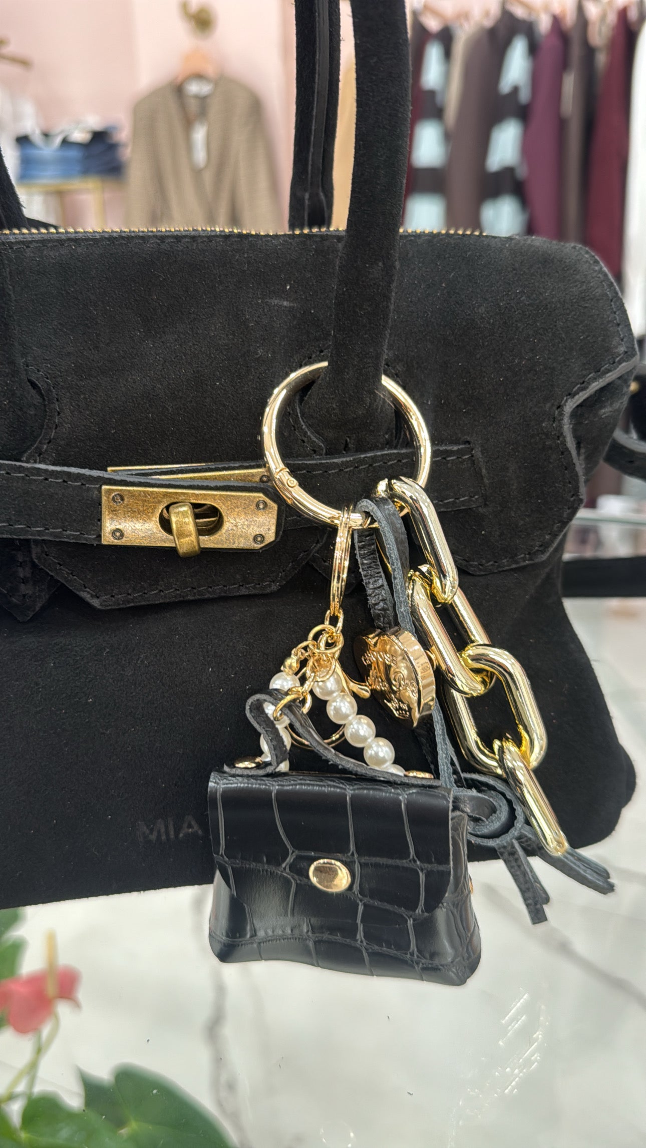 Borsa scamosciata