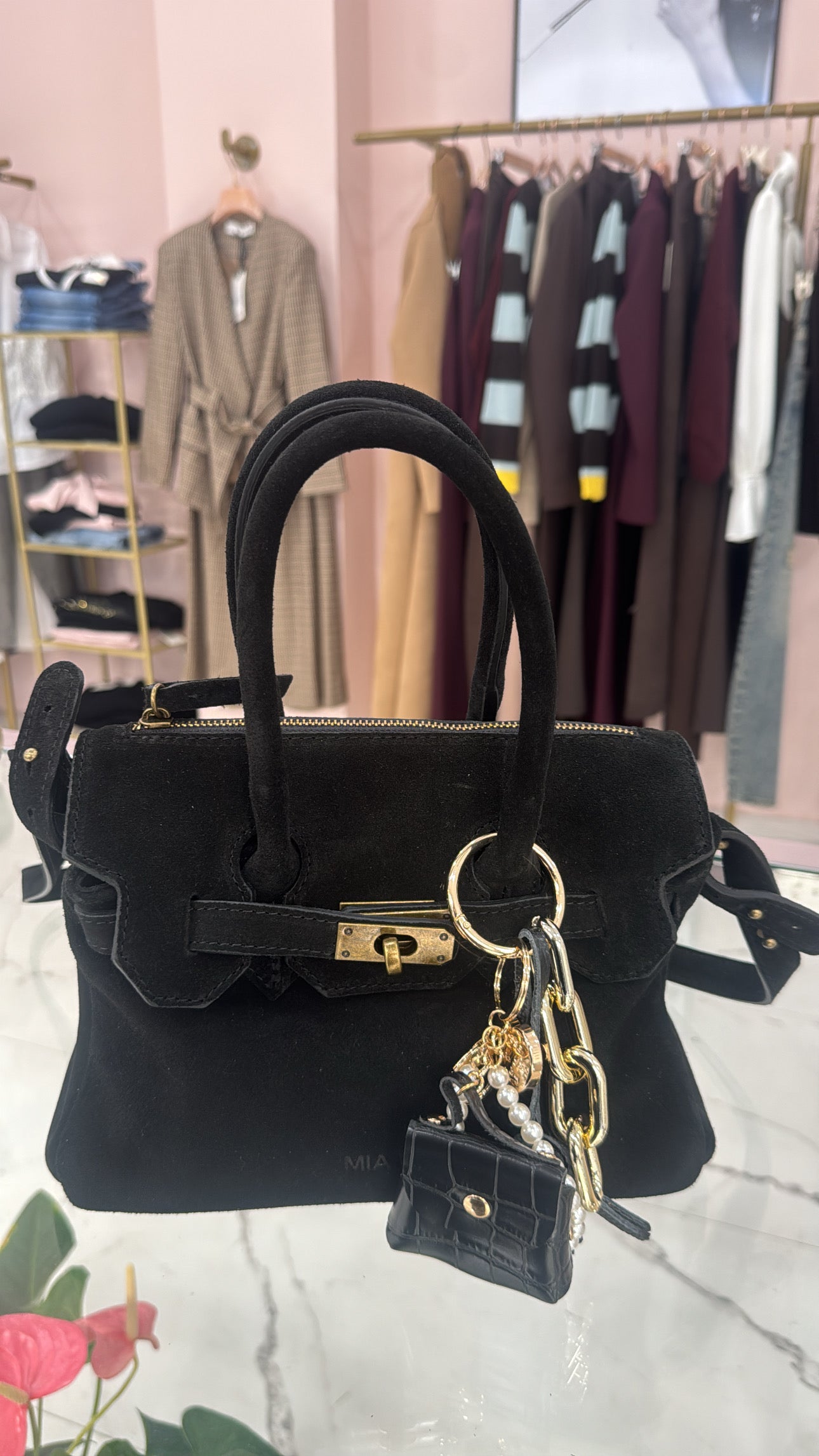 Borsa scamosciata