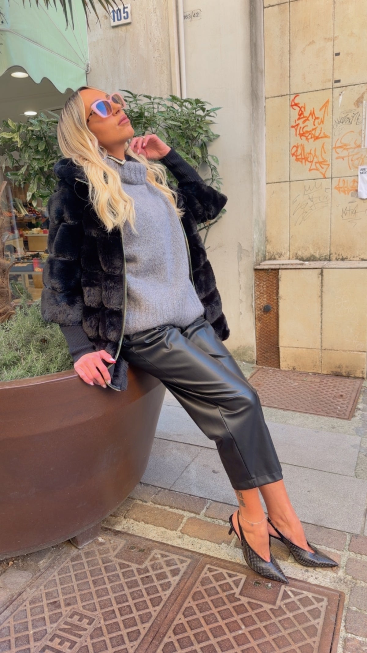 Pantalone ecopelle Dixie
