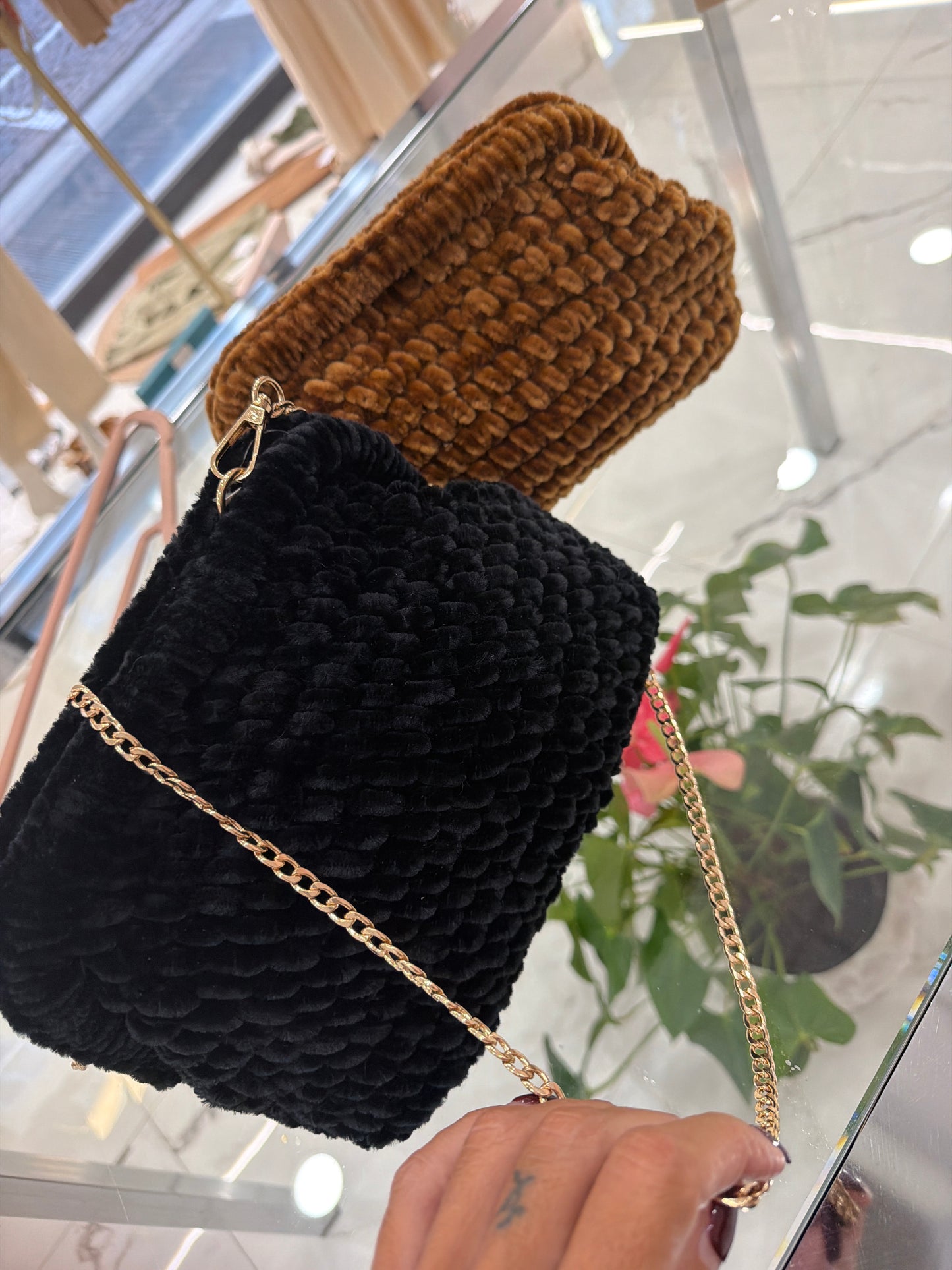 Borsa clach in velluto
